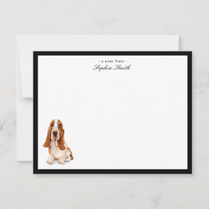 Aangepaste Basset Hound-flatje Dank je wel Bedankkaart