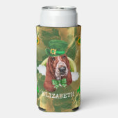 Aangepaste Basset Hound Gold St. Patricks (Seltzer Achterkant)