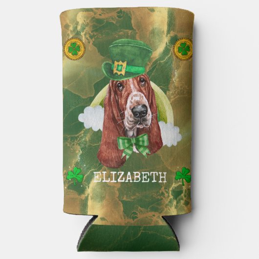 Aangepaste Basset Hound Gold St. Patricks (Voorkant)