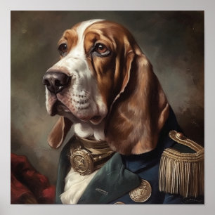 Aangepaste Basset Hound Koninklijke Militaire Kuns Poster