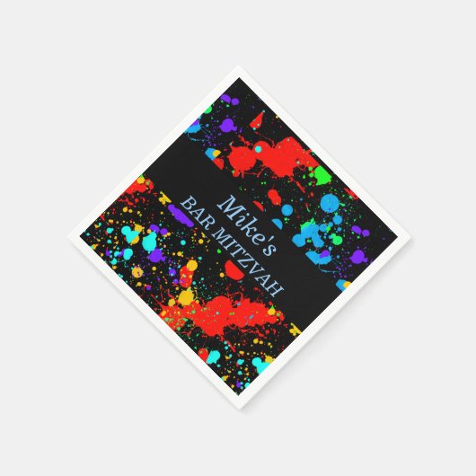 Aangepaste Bat/Bar Mitswa, verfspatten Servetten (Hoek)