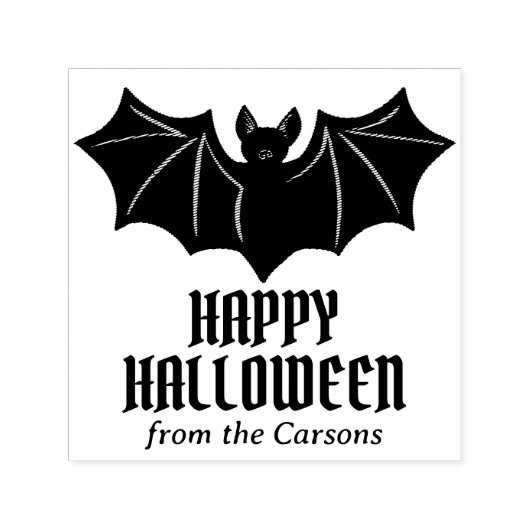 Aangepaste Bat Happy Halloween Gift Stamp Zelfinktende Stempel (Design)