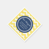 Aangepaste Bat Mitzvah Servet Geel Blauw Chevron (Hoek)