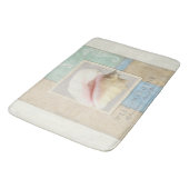 Aangepaste Bathroom Wooden Beach House Seashell Badmat (Gekanteld)
