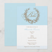 Aangepaste bbe - Blue French Baby shower Invitatio Kaart (Voorkant / Achterkant)
