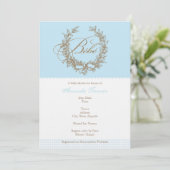 Aangepaste bbe - Blue French Baby shower Invitatio Kaart (Staand voorkant)