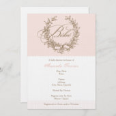 Aangepaste bbe - Roze Franse uitnodiging tot Baby  (Voorkant / Achterkant)