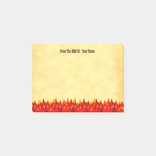 Aangepaste BBQ Red Flames Western Letter Post het Post-it® Notes (Voorkant)