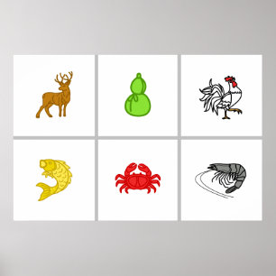 Aangepaste Bdaaruit-Cua Cá Cp Vietnamese Dice Game Poster