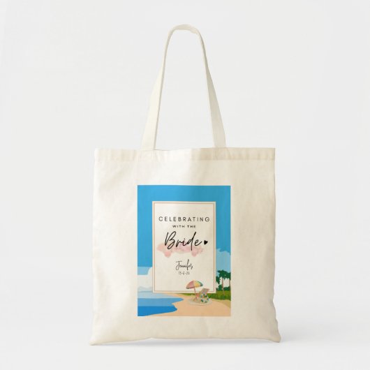 Aangepaste Beach Bachelorette-feest  Tote Bag (Voorkant)