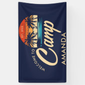 Aangepaste Beach Camp Bachelorette Party Spandoek (Verticaal)