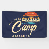 Aangepaste Beach Camp Bachelorette Party Spandoek (Horizontaal)