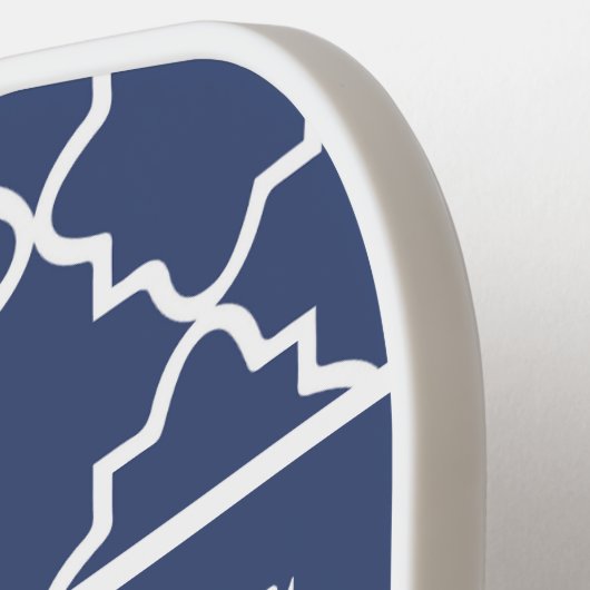 Aangepaste Beach House Navy & White Pattern Pickleball Paddle (Links Detail)