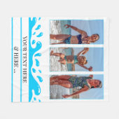 Aangepaste Beach Splash Photo Fleece Blanket Deken (Voorkant (Horizontaal))