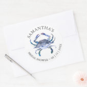 Aangepaste Beach Vrijgezellenfeest labels Blue Cra (Envelop)