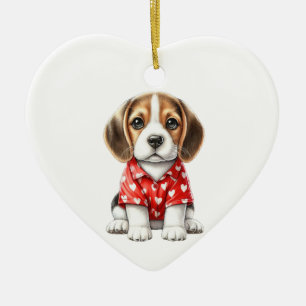 Aangepaste Beagle Dog Fun Valentijn Ornament