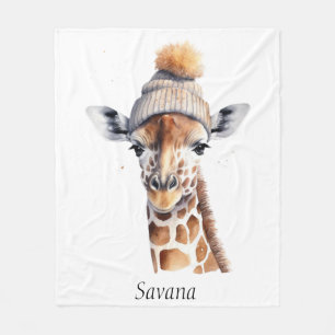 Aangepaste Beanie Bunch Giraffe Winterhoed Fleece Deken