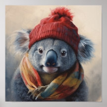 Aangepaste Beanie Bunch Rode Hoed Koala Kunst Post