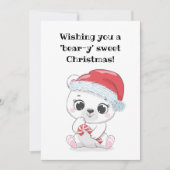 Aangepaste Beary Eerste Kerst QR Code Wenskaart Feestdagenkaart (Voorkant)