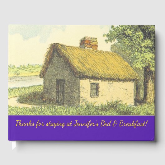 Aangepaste Bed & Breakfast Naam + rustiek huisje Gastenboek (Voorkant)