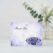 Aangepaste bedankkaart bloemmotief nep canvas briefkaart (Staand voorkant)