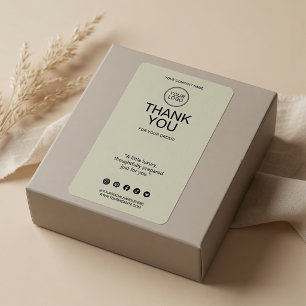 Aangepaste bedankkaart met logo etiket