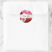 Aangepaste 'Bedankt' Rozen Ronde stickers (Tas)