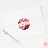Aangepaste 'Bedankt' Rozen Ronde stickers (Envelop)