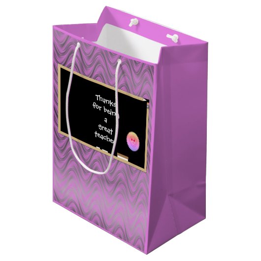 Aangepaste Bedankt voor leraar Medium Cadeauzakje (Voorkant Gekanteld)