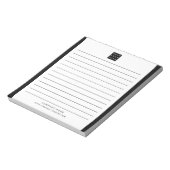 Aangepaste Bedrijf Logo Bedrijfsnaam Black Border Notitieblok (Gedraaid)