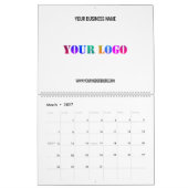 Aangepaste Bedrijf Logo en Tekst Bedrijfskalender Kalender (Mar 2027)
