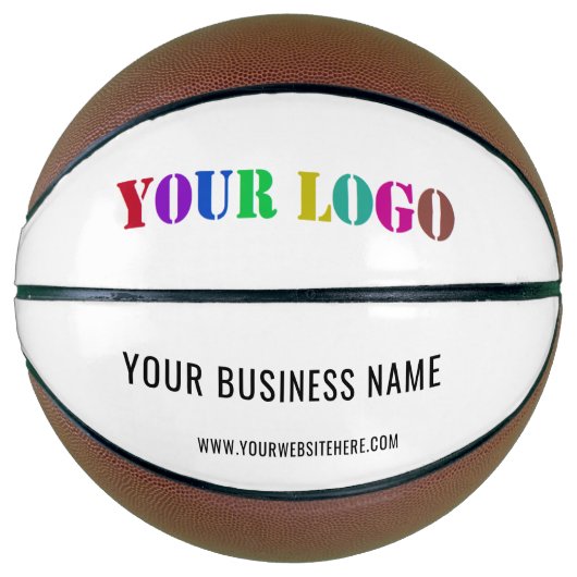 Aangepaste Bedrijf Logo en Tekst Business Basketba Basketbal (Voorkant)