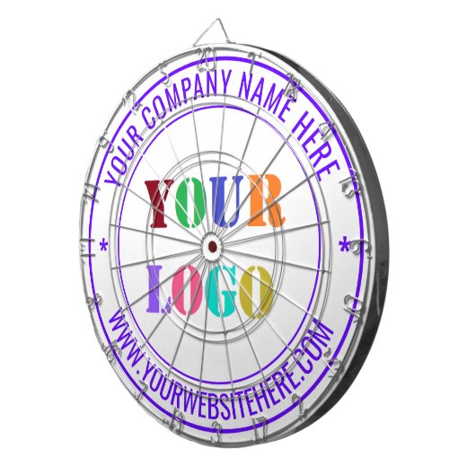 Aangepaste Bedrijf Logo en Tekst Dart Board Sjablo Dartbord (Voorkant Rechts)