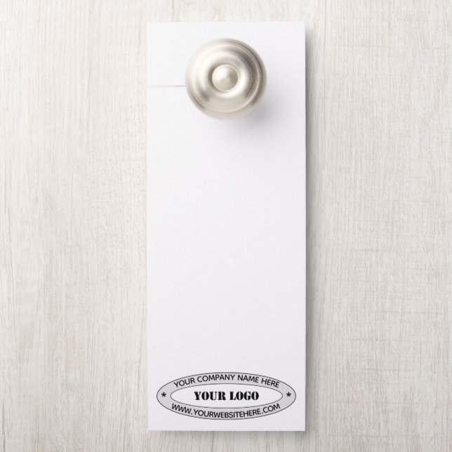 Aangepaste Bedrijf Logo en Tekst Deur Hanger Sjabl (Op knop)