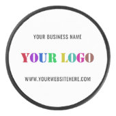 Aangepaste Bedrijf Logo en Tekst Hockey Puck sjabl (Voorkant)