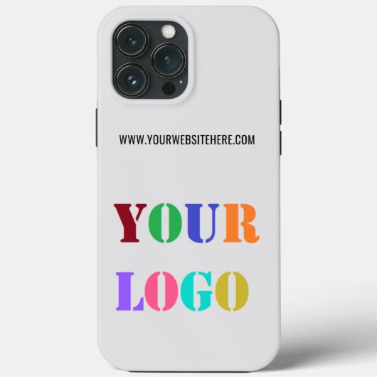 Aangepaste Bedrijf Logo en Tekst iPhone Case Sjabl (Achterkant)