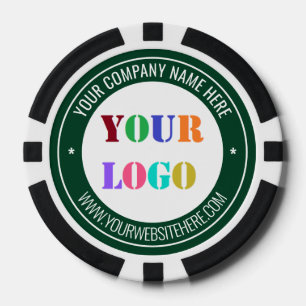 Aangepaste Bedrijf Logo en Tekst Poker Chips Sjabl