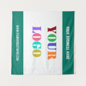 Aangepaste Bedrijf Logo en Tekst Tapestry Sjabloon Wandkleed (Voorkant (horizontaal))