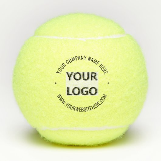 Aangepaste Bedrijf Logo en Tekst Tennisballen Sjab (Voorkant)