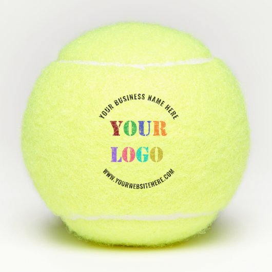 Aangepaste Bedrijf Logo en Tekst Tennisballen Sjab (Voorkant)