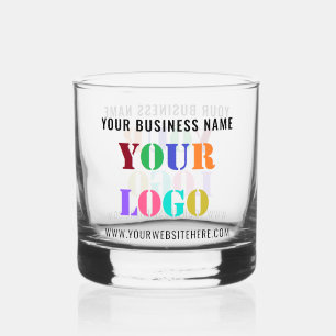 Aangepaste bedrijf Logo en tekst uw bedrijf Whisky Glas