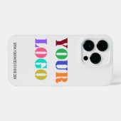 Aangepaste Bedrijf Logo en Tekst Zakelijke iPhone  Hoesje (Achterkant horizontaal)