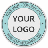 Aangepaste Bedrijf Logo en Tekst Zakelijke Sticker (Voorkant)