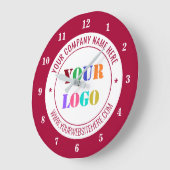 Aangepaste Bedrijf Logo en Tekstklok - Kies kleure Grote Klok (Hoek)