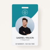 Aangepaste Bedrijf Logo Foto Medewerker ID Badge (Voorkant)