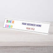 Aangepaste Bedrijf Logo Naam Gepersonaliseerde Bed Bureau Naambordje (Voorkant)
