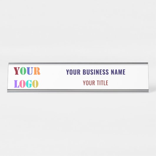 Aangepaste Bedrijf Logo Naam Gepersonaliseerde Bed Bureau Naambordje (Voorkant)