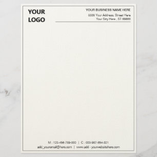 Aangepaste Bedrijf Logo Naam Info Letterhead Sjabl Briefhoofd