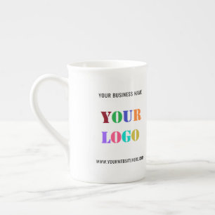 Aangepaste Bedrijf Logo Tekst Promotionele Zakelij Porselein Kop