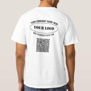 Aangepaste Bedrijf Logo Tekst QR Code Zakelijk T-s T-shirt